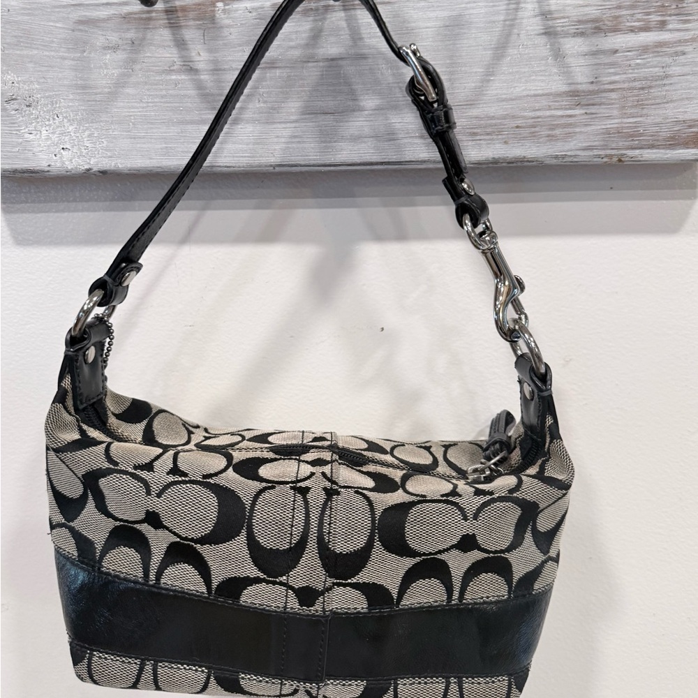 Coach Black and Gray legacy  Signature C mini Shoulder Bag!